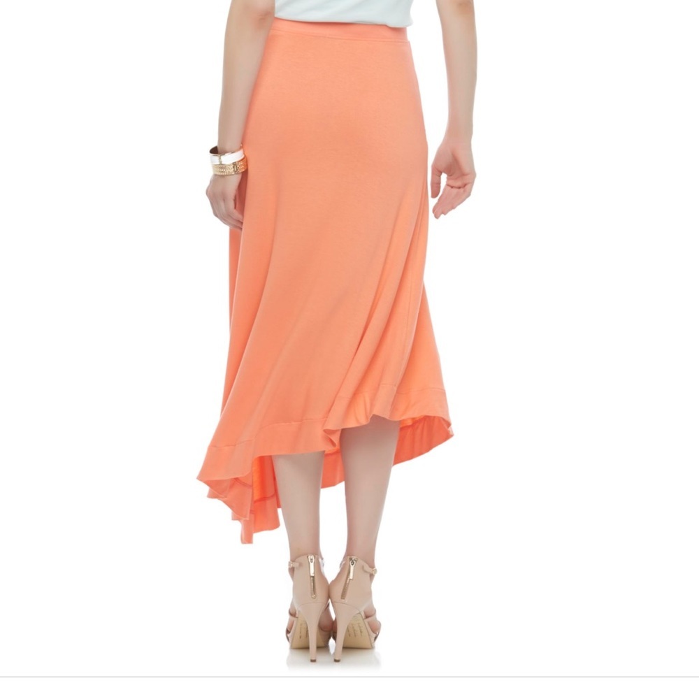 Metaphor Asymmetrical Maxi Skirt Pink Orange Rayon Sheer Rave Boho Y2K Women’s M